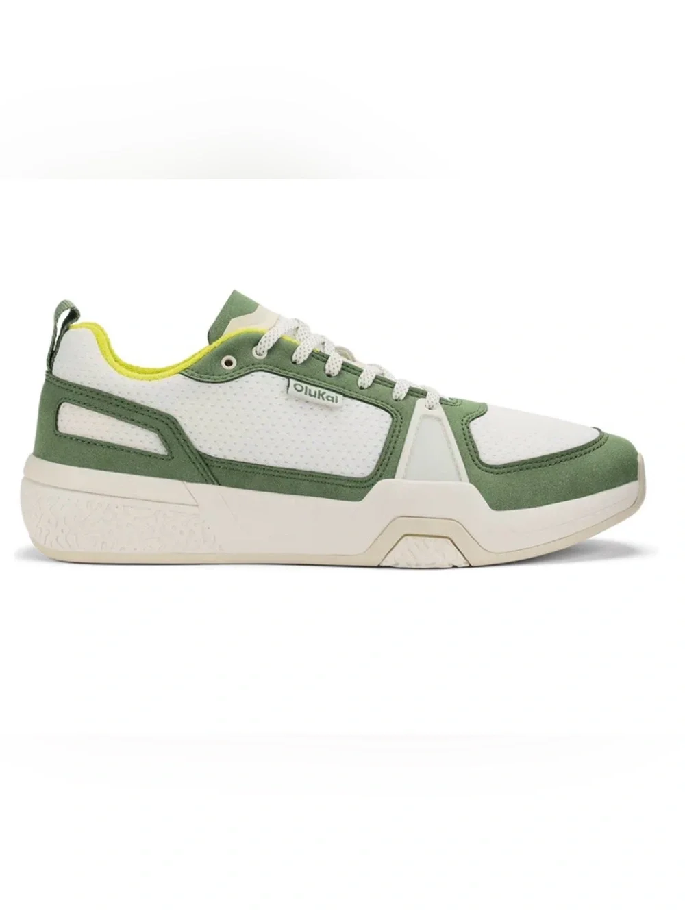 OLUKAI Anau Men's Pickleball Sneakers Bright White/ Leaf NWT $140 Size 9 & 12